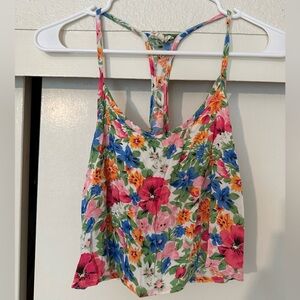 LA Hearts Cropped Racerback Tank Top